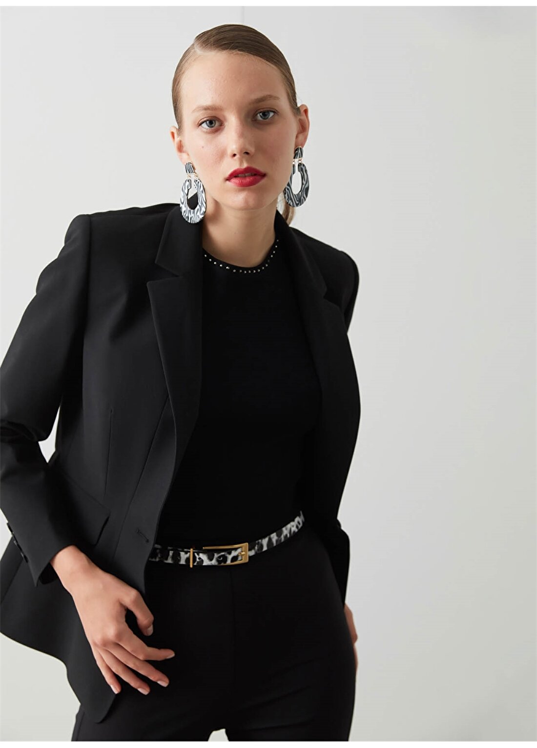 İpekyol Ceket Yaka Siyah Kadın Klasik Blazer
