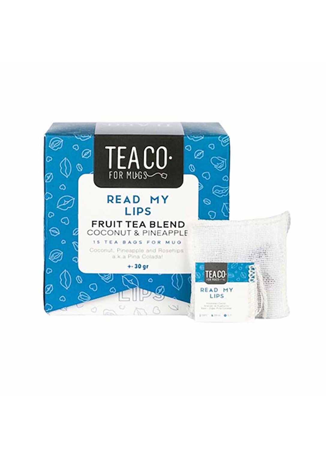 Tea Co - Read My Lıps - Hindistan Cevizi Ve Ananaslı Meyve Çayı - Tea Bag Box - 30Gr