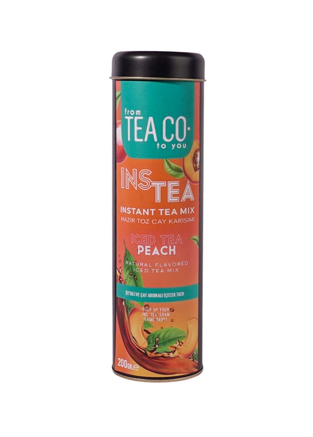 Tea Co - Instea Peach - Şeftalili Ve Siyah Çay Ekstratlı İçecek Tozu - 200Gr