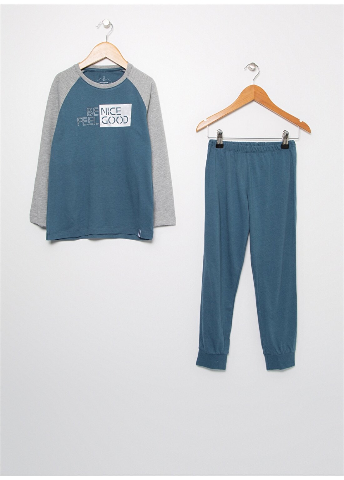 Blackspade 30765 Mavi - Buz Yuvarlak Yaka Uzun Kız Çocuk Pijama Takımı