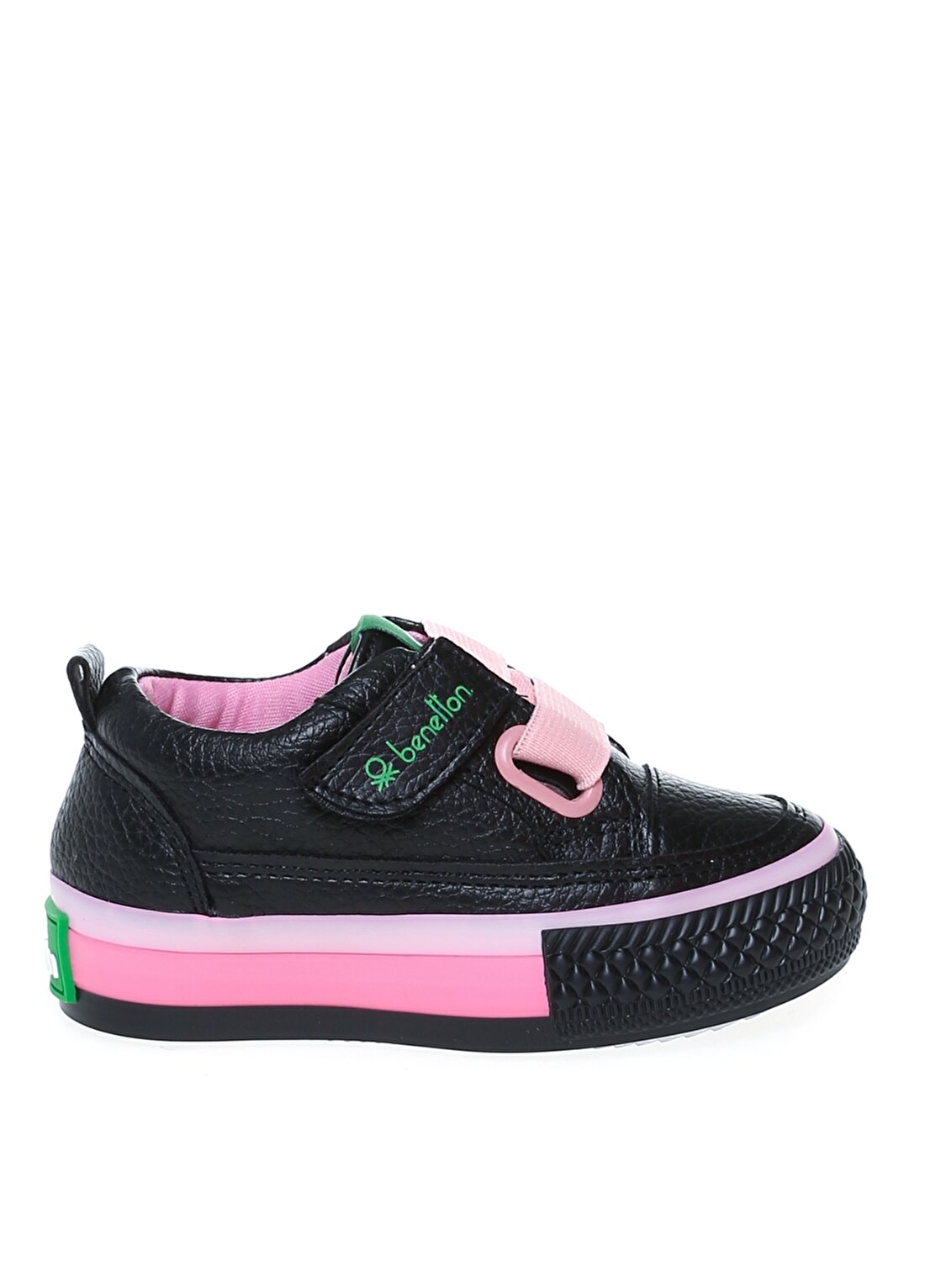 Benetton Siyah - Pembe Erkek Bebek Yürüyüş Ayakkabısı BN-30445