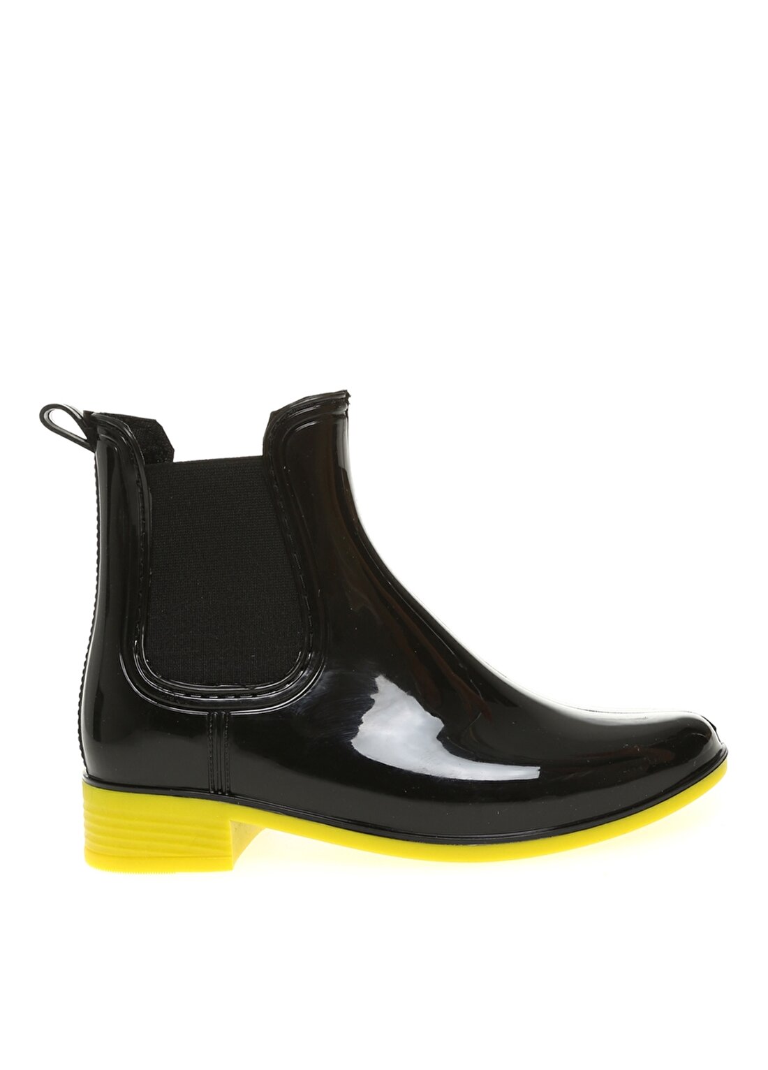 Limon PVC Siyah - Sarı Kadın Yağmur Botu SOPRANO