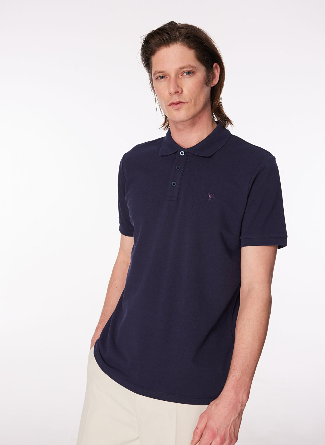 Fabrika   Basic Düz Lacivert Erkek Polo T-Shirt  -  BORAMIR-Y