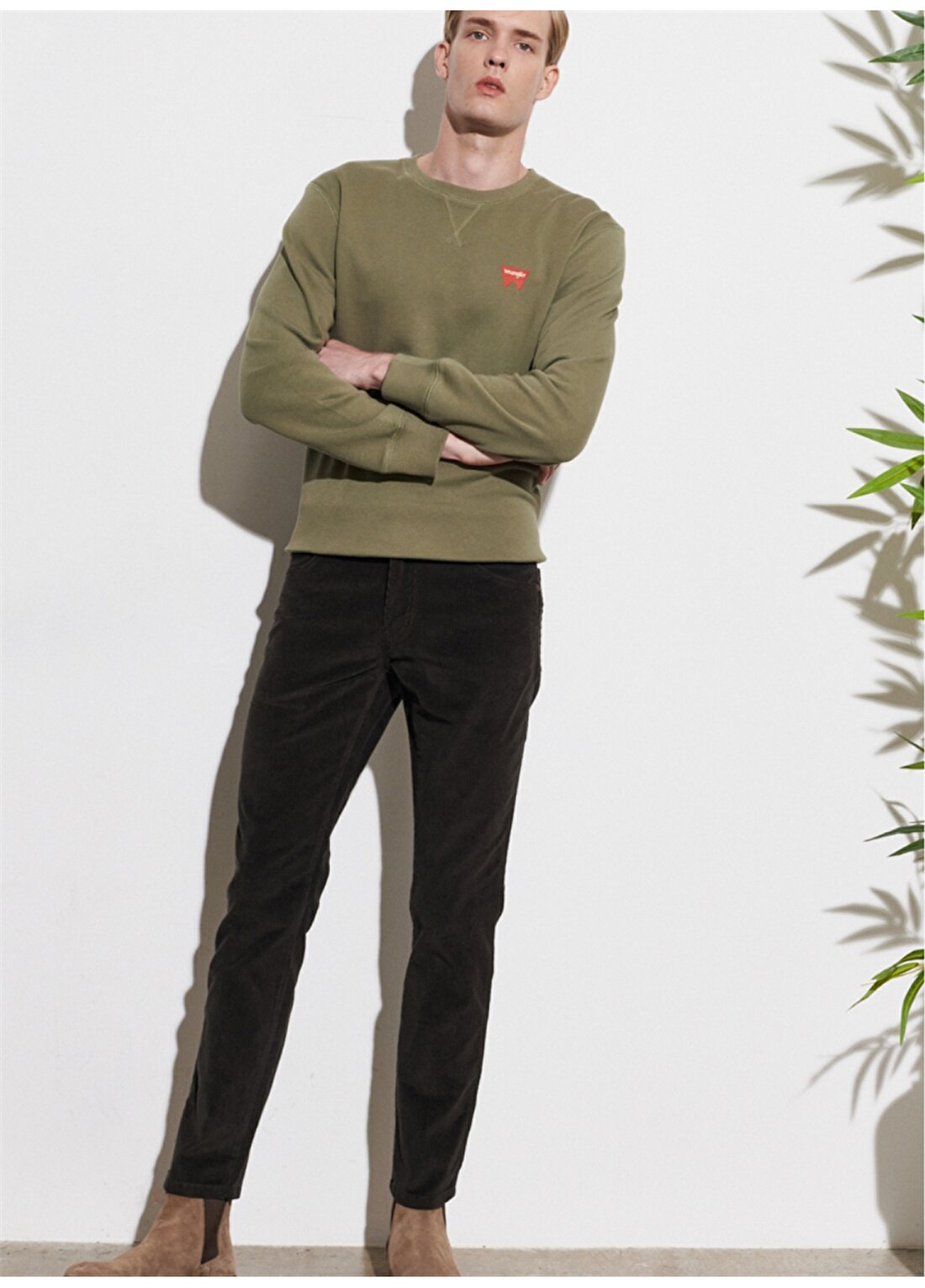 Wrangler Normal Bel Slim Fit Yeşil Erkek Chino Pantolon W12SEC221_Texas Slim Cordura