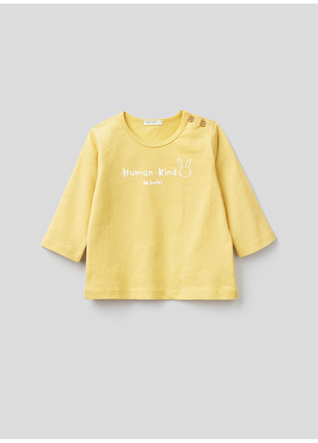 Benetton Fıstık Bebek T-Shirt Renkli Kabartma Baskılı Tshirt