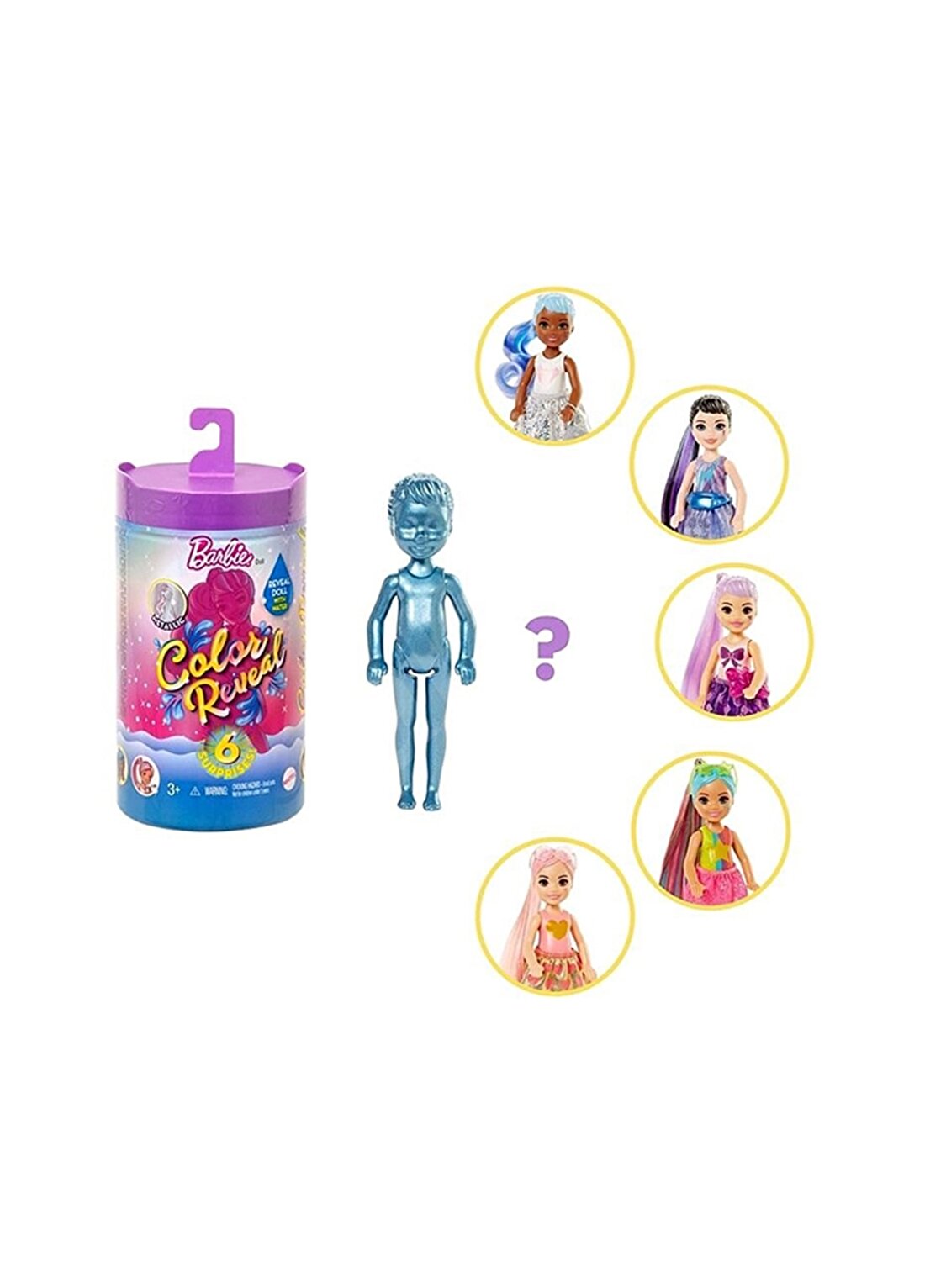 Barbie Color Reveal Renk Değiştiren Sürpriz Chelsea Renk Bloklu Bebekler Serisi (Seri 2)