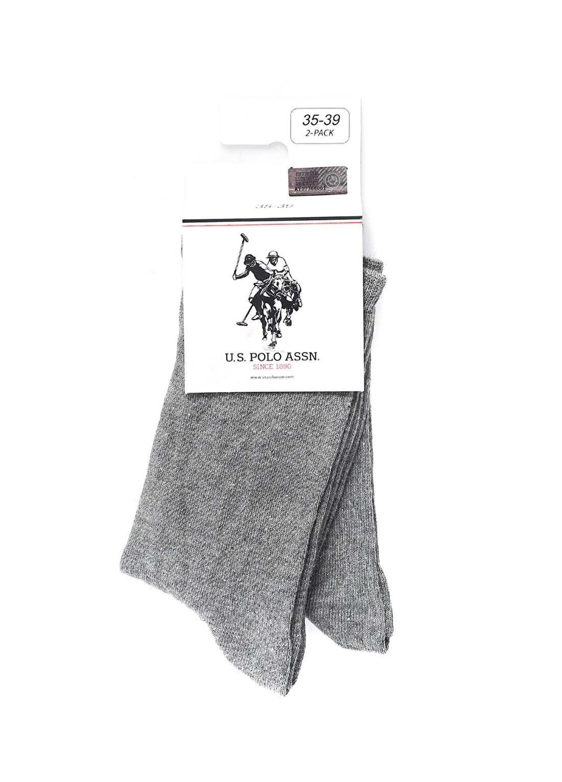 U.S. Polo Assn. Gri Kadın Çorap 2'Lİ PAKET