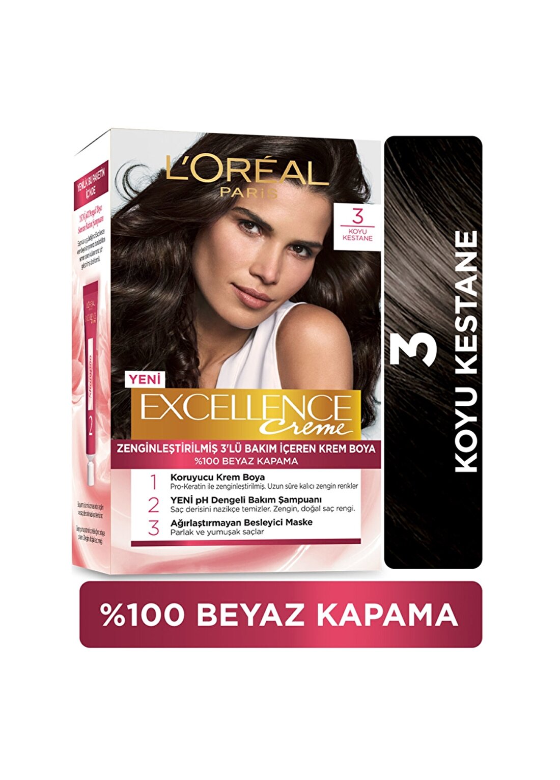 L''oréal Paris Excellence Creme Saç Boyası Koyu Kestane 3