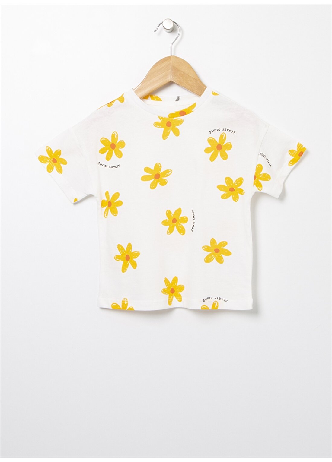 Limon Desenli Ekru Kız Çocuk T-Shirt FLOWER GIRL