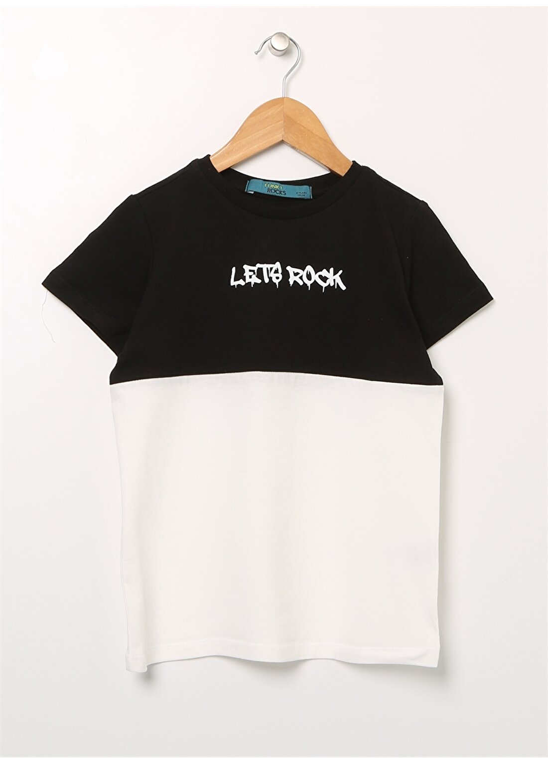 Funky Rocks Baskılı Siyah - Beyaz Erkek Çocuk T-Shirt DR-26