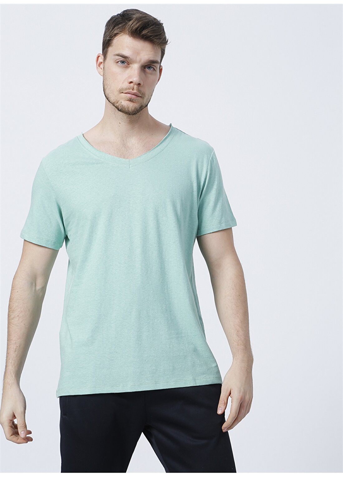 The Don 600Tdntst013121 Regular Fit Düz Açık Yeşil Erkek T-Shirt