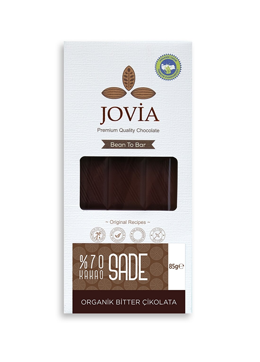 Jovia Organik %100 Bitter Çikolata-Sade