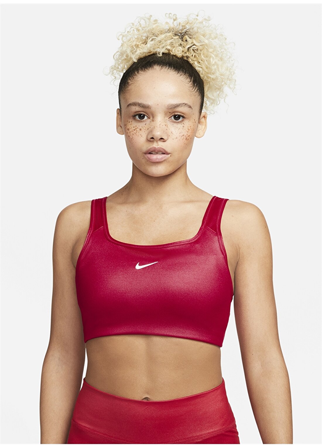 Nike Yuvarlak Yaka Düz Bordo Kadın Sporcu Sütyeni - M1110010-71795