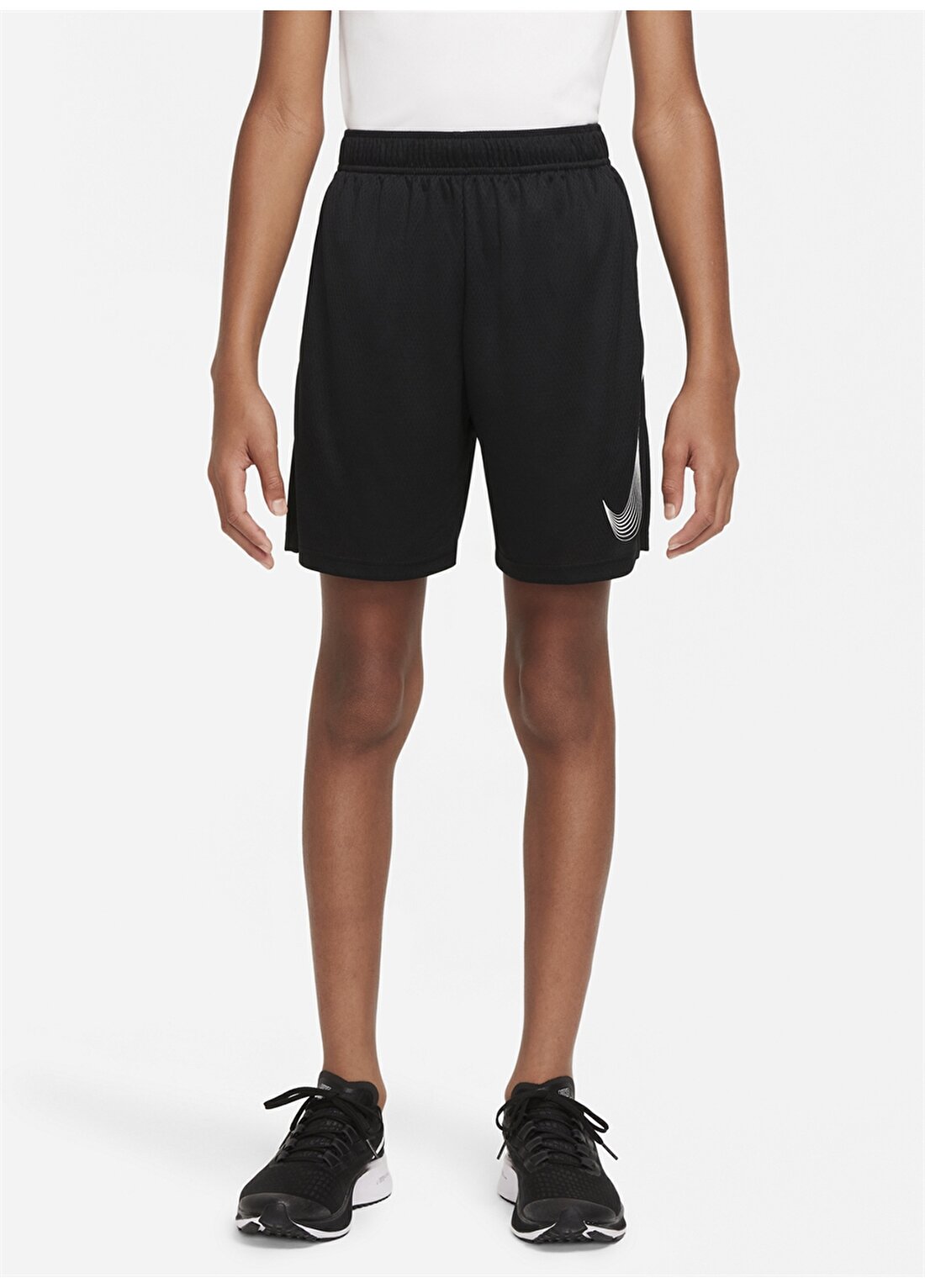 Nike DM8537 B Nk Df Hbr Short Standart Kalıp Düz Siyah - Gri Erkek Çocuk Şort