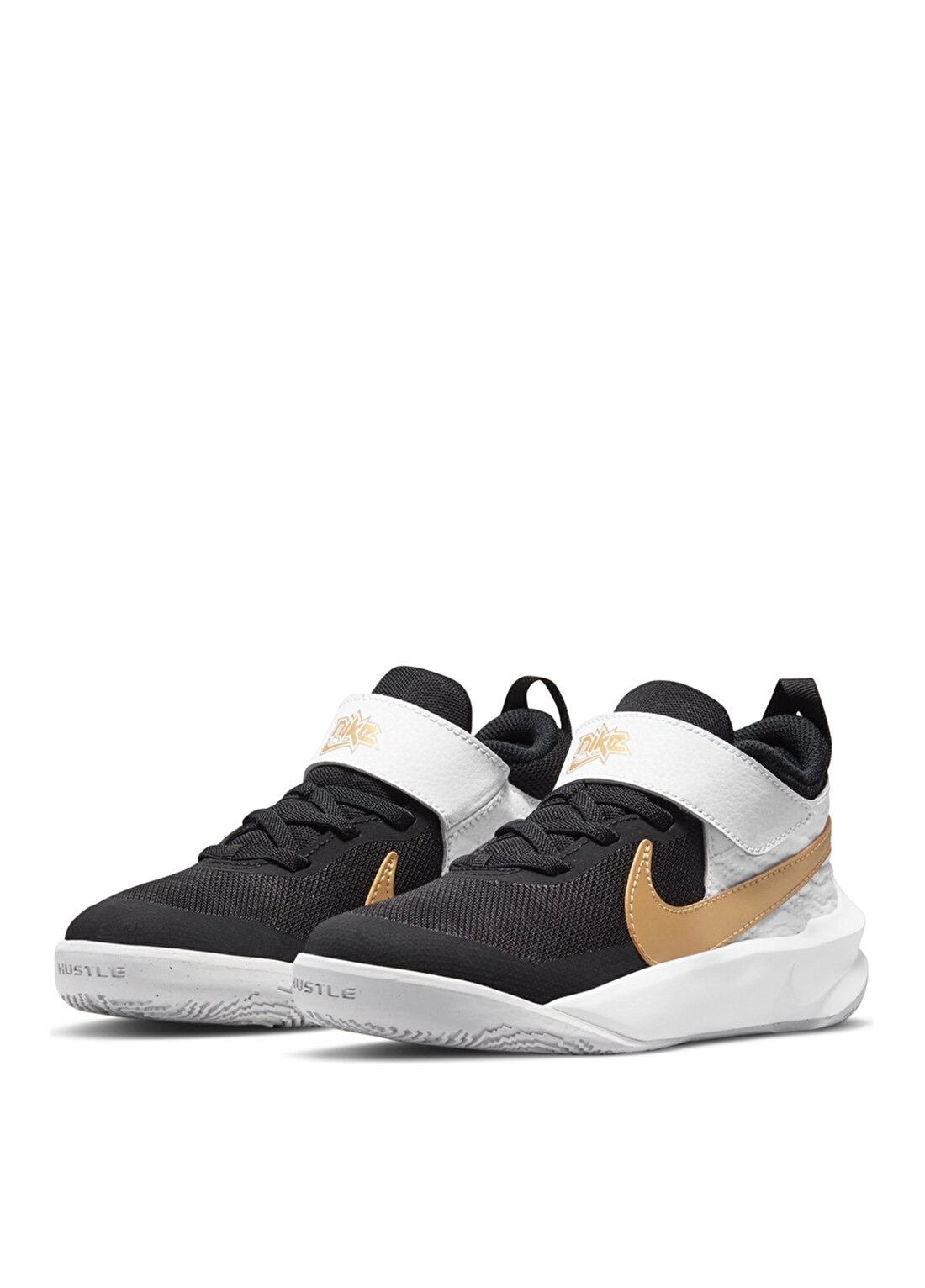Nike Çocuk Siyah - Gri - Gümüş Basketbol Ayakkabısı CW6736 TEAM HUSTLE D 10 (PS)