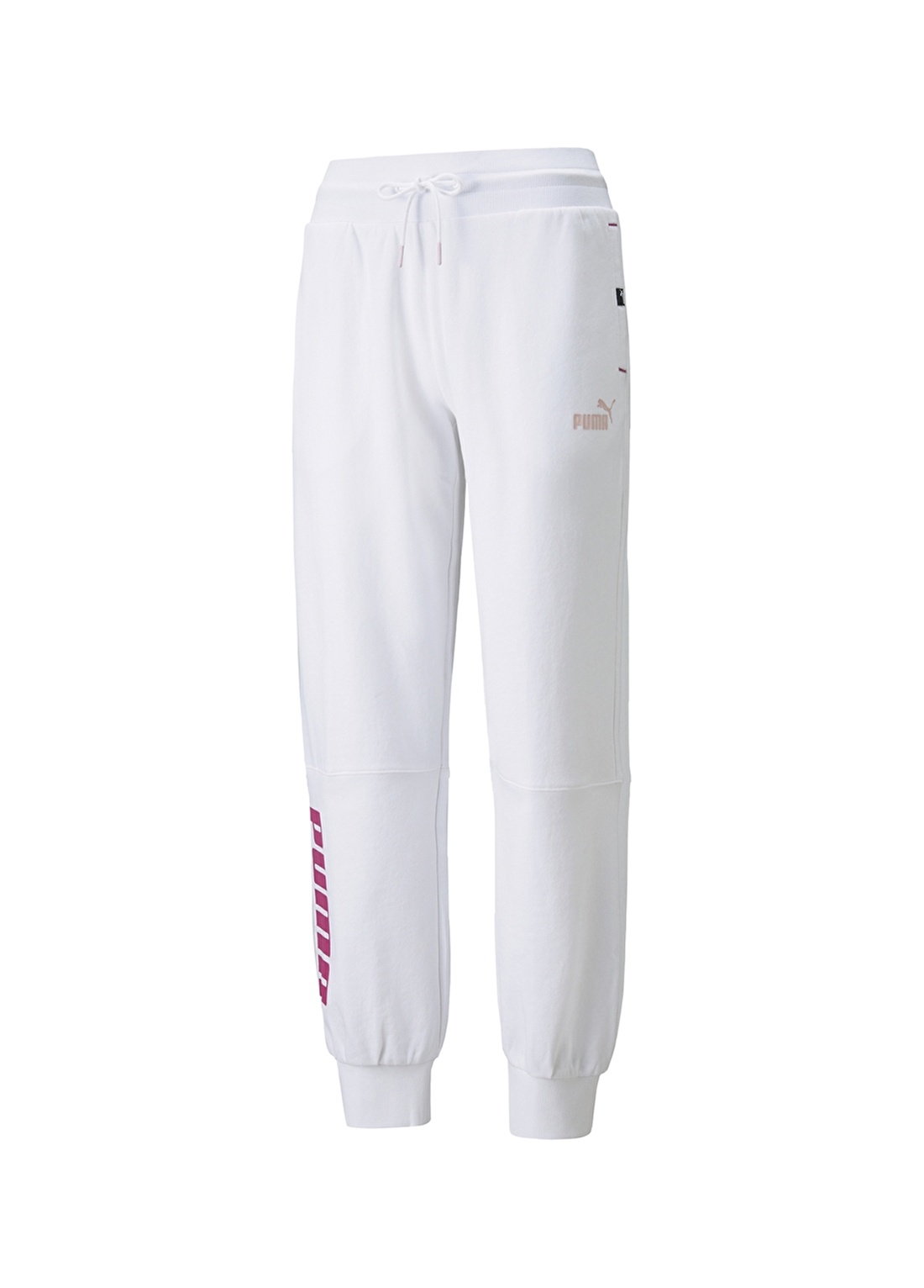 Puma 84712702 Puma Power Pants Lastikli Normal Kalıp Baskılı Beyaz Kadın Eşofman Altı