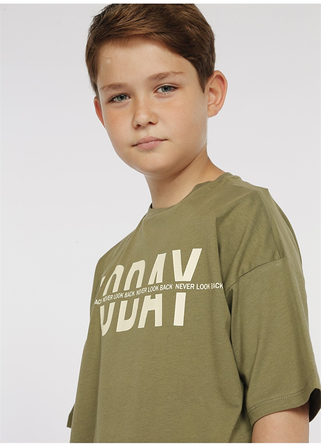 Limon Baskılı Haki Erkek Çocuk T-Shirt TODAY BOY