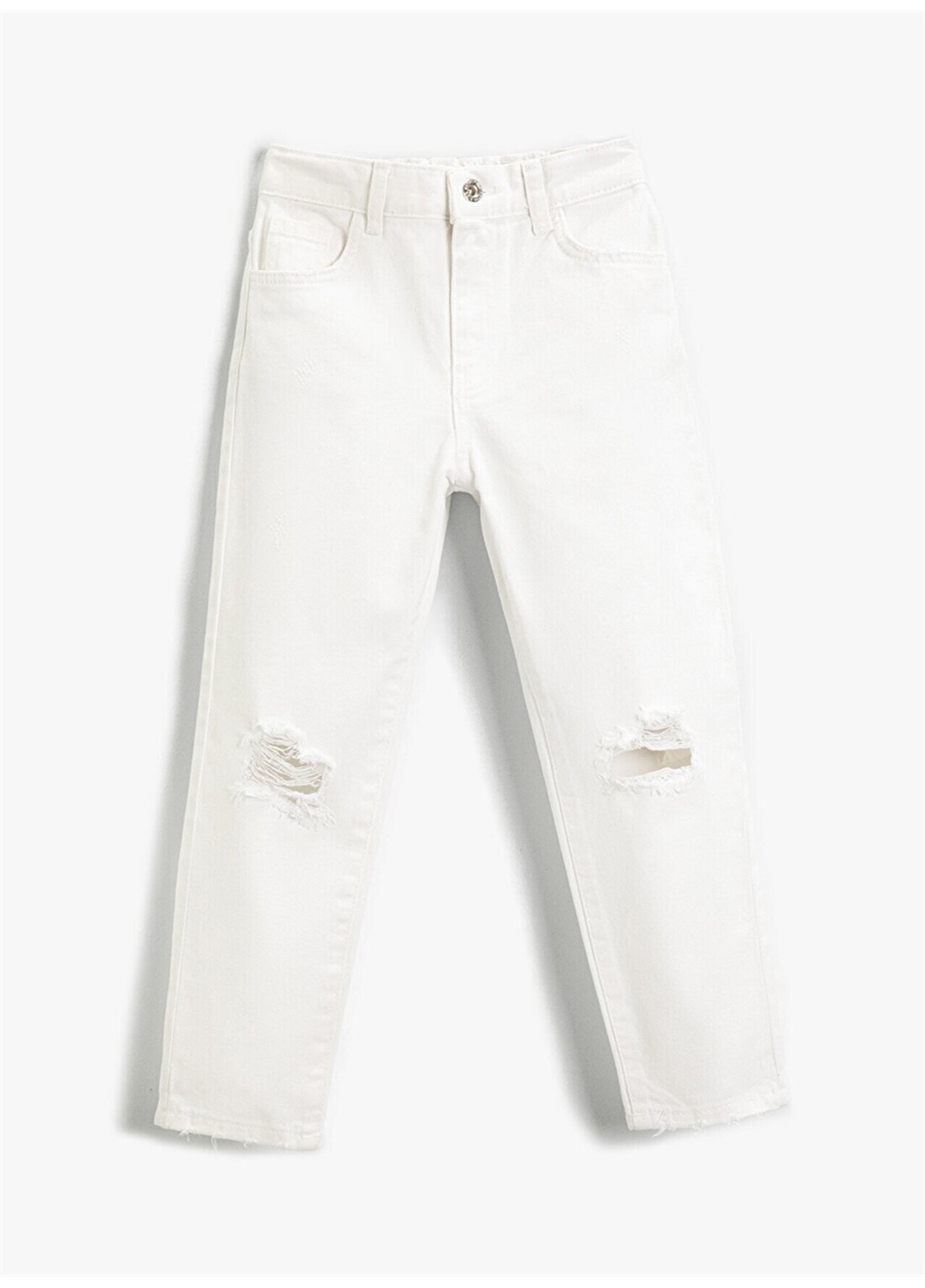 Koton Normal Bel Düz Beyaz Kız Çocuk Pantolon - 2SKG40010AD
