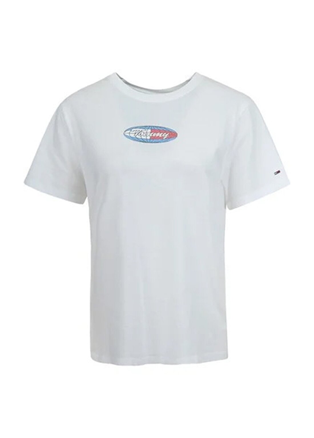 Tommy Jeans Yuvarlak Yaka Beyaz Kadın T-Shirt DW0DW12730YBR