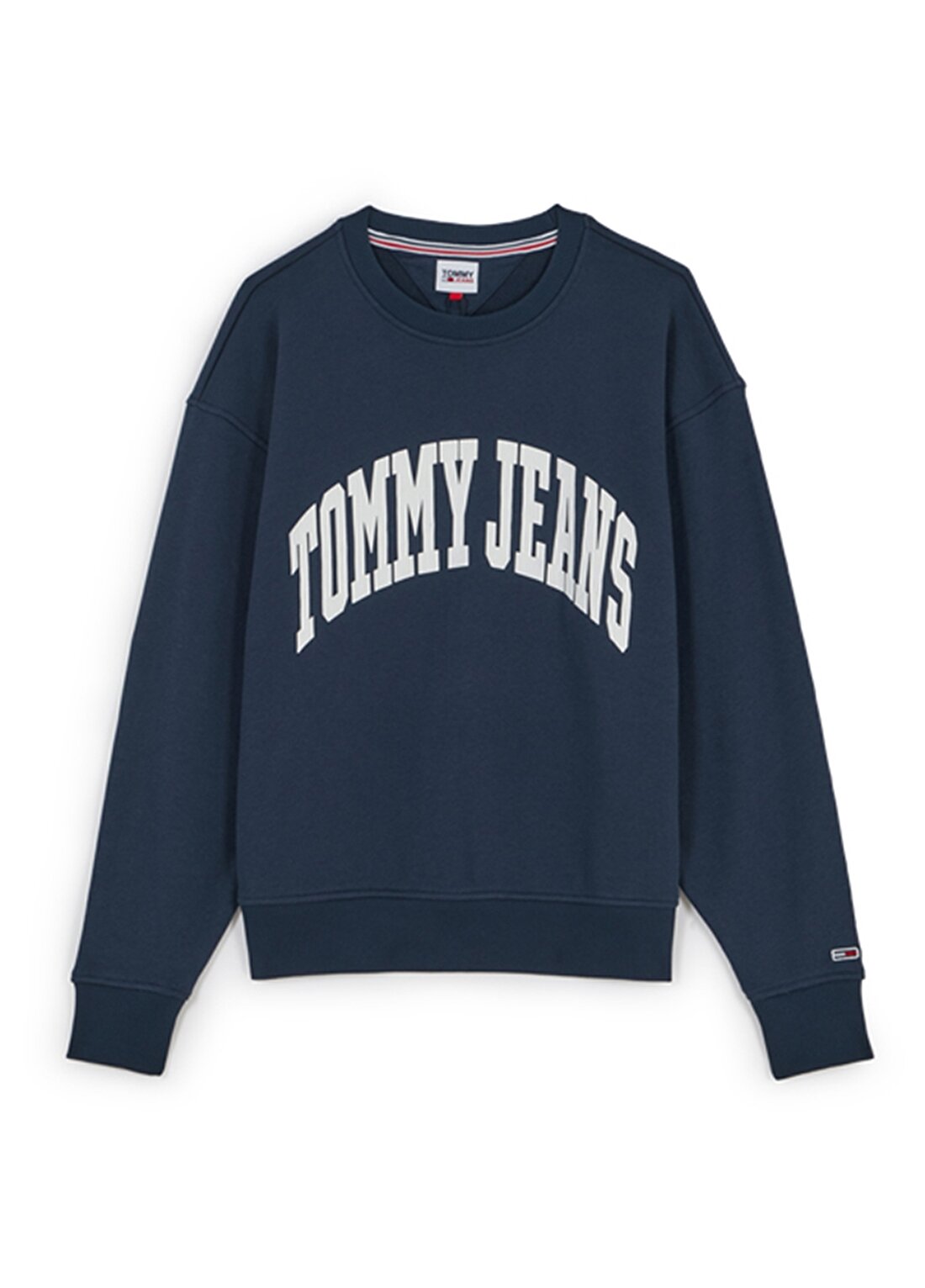 Tommy Jeans DW0DW12714C87 Yuvarlak Yaka Relaxed Mavi Kadın Sweatshirt