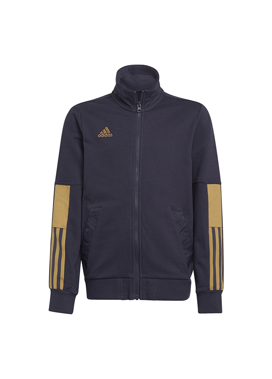 Adidas Dik Yaka Düz Mavi Erkek Çocuk Eşofman Üstü H56621 TIRO TKJKT AW Y