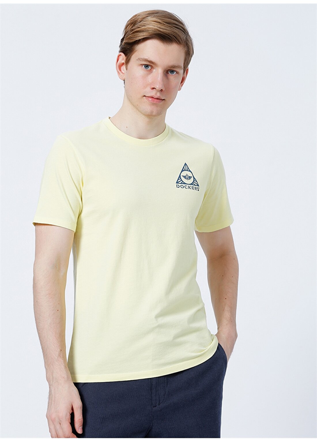 Dockers A1103-0016 Bisiklet Yaka Slim Fit Sarı Erkek T-Shirt