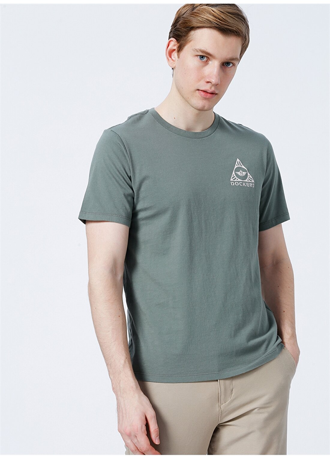 Dockers A1103-0020 Bisiklet Yaka Slim Fit Yeşil Erkek T-Shirt