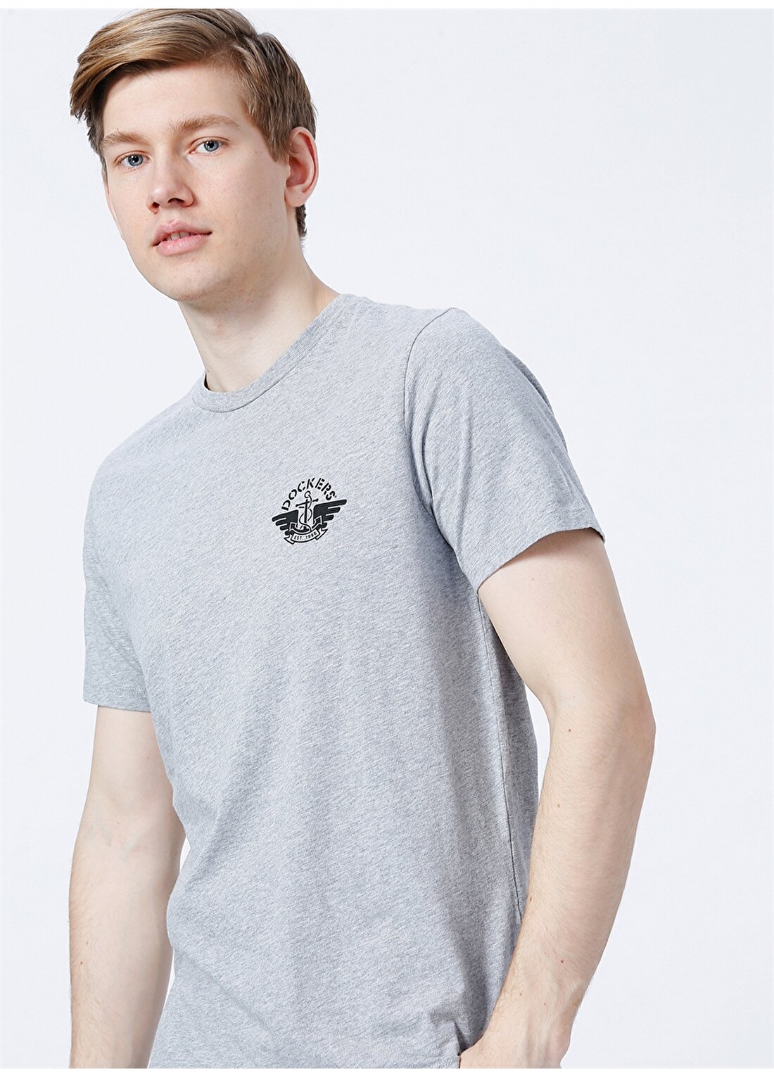 Dockers Slim Fit Beyaz Erkek Logo T-Shirt A1103-0060