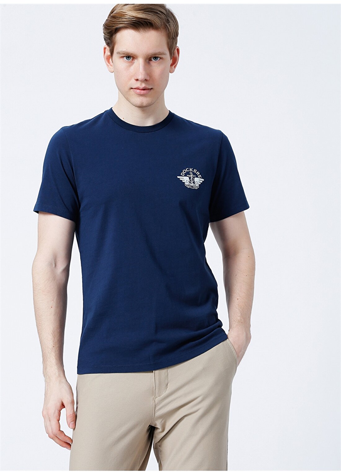 Dockers Slim Fit Beyaz Erkek Logo T-Shirt A1103-0062