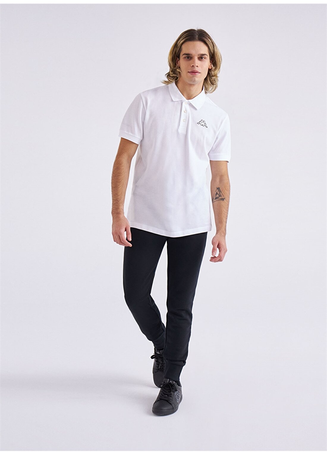 Kappa Düz Beyaz Erkek Polo T-Shirt 361D3EW001 M LOGO MALTAX 2 MSS