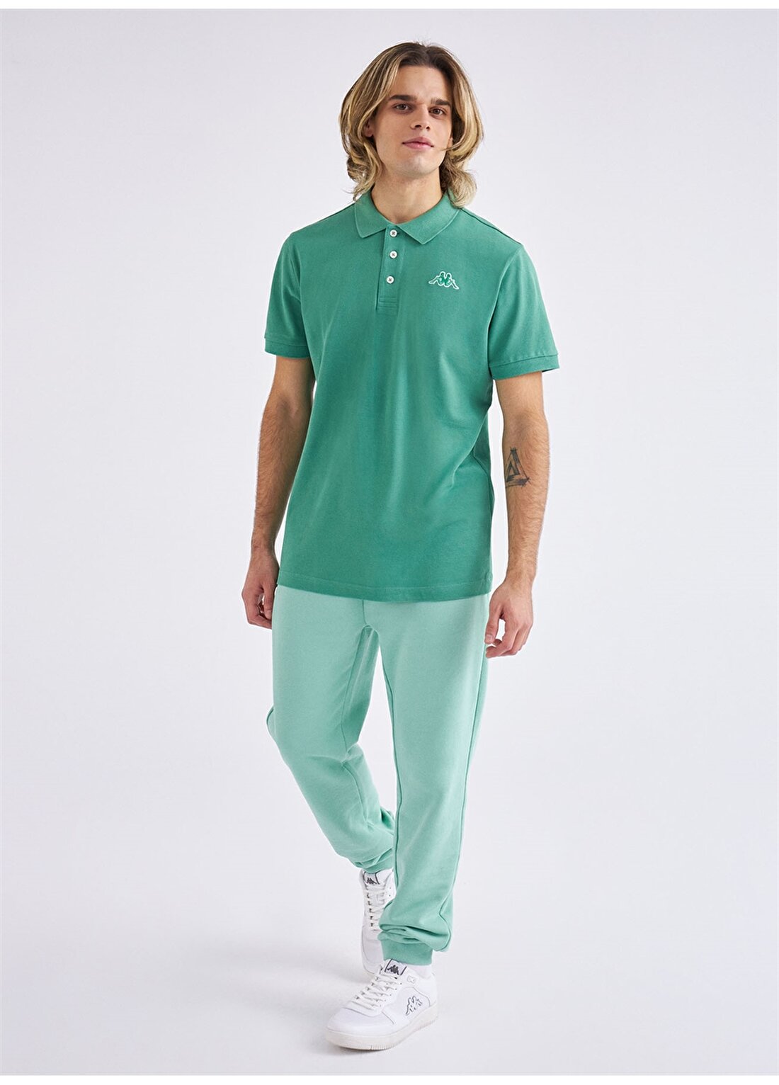 Kappa Düz Yeşil Erkek Polo T-Shirt 361D3EWD16 M LOGO MALTAX 2 MSS