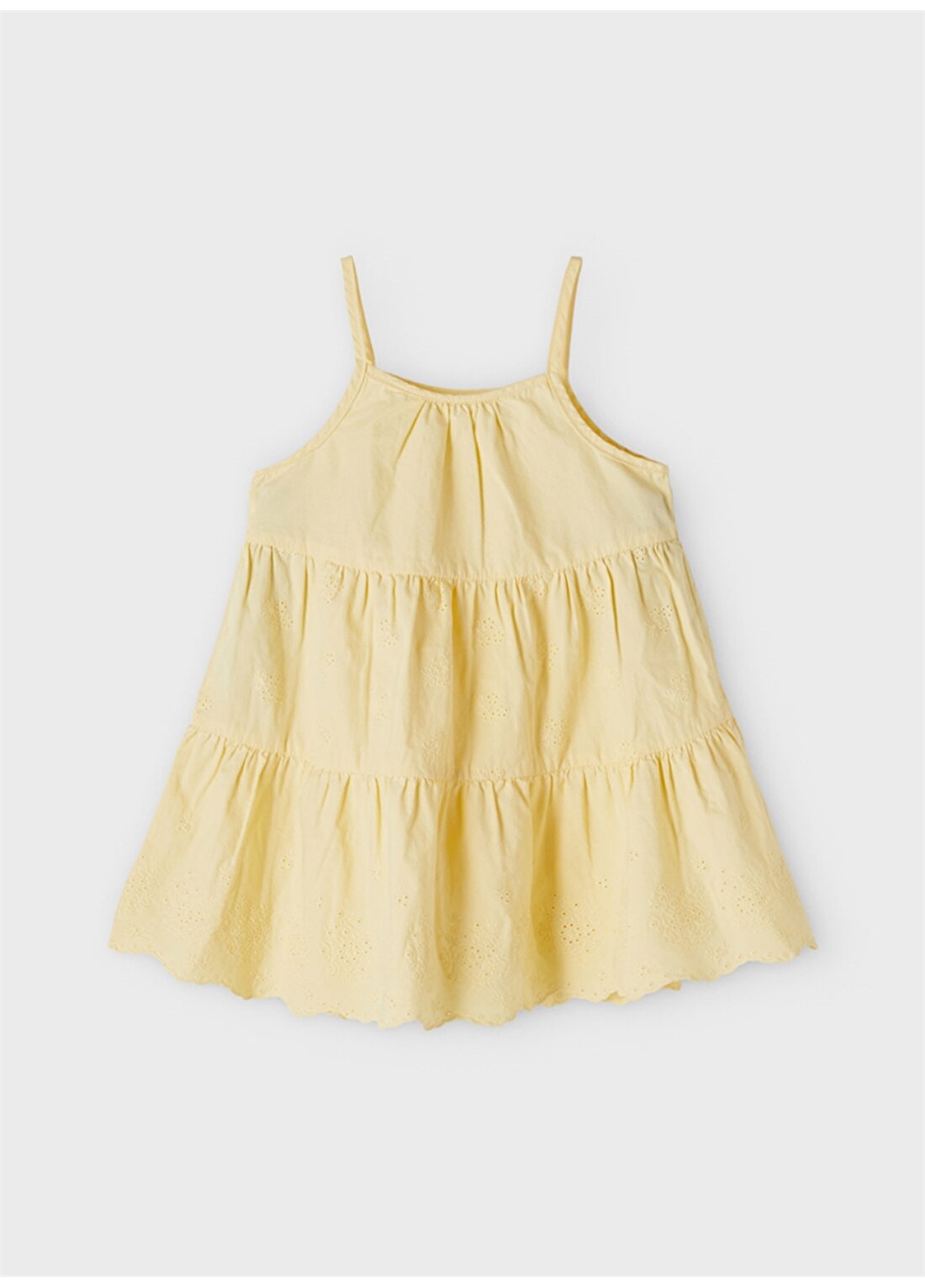 Name İt Düz Koyu Sarı Bebek Elbise 13202492