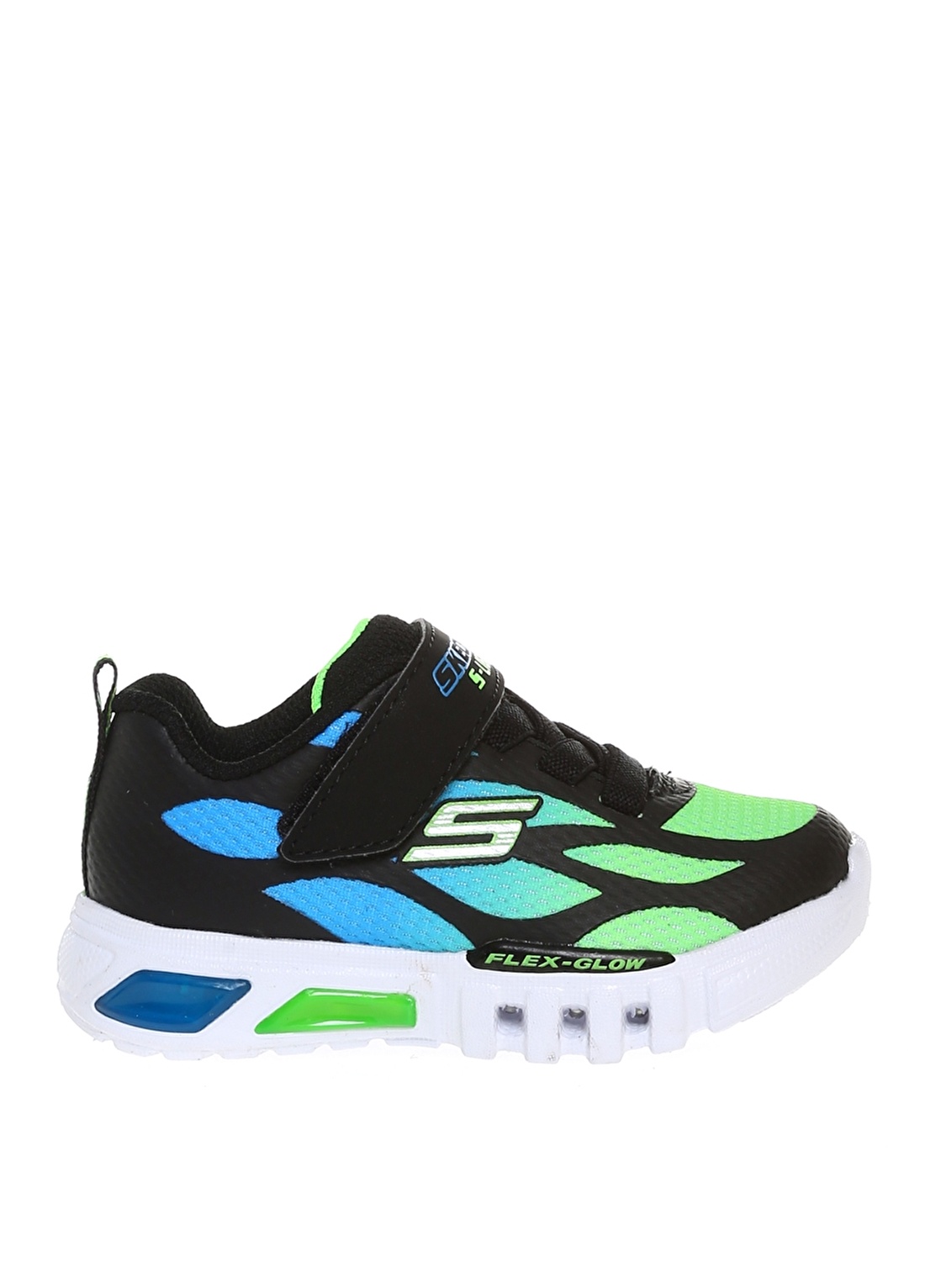 Skechers 400016N Bblm Flex-Glow - Dezlom Siyah - Mavi - Yeşil Erkek Çocuk Yürüyüş Ayakkabısı