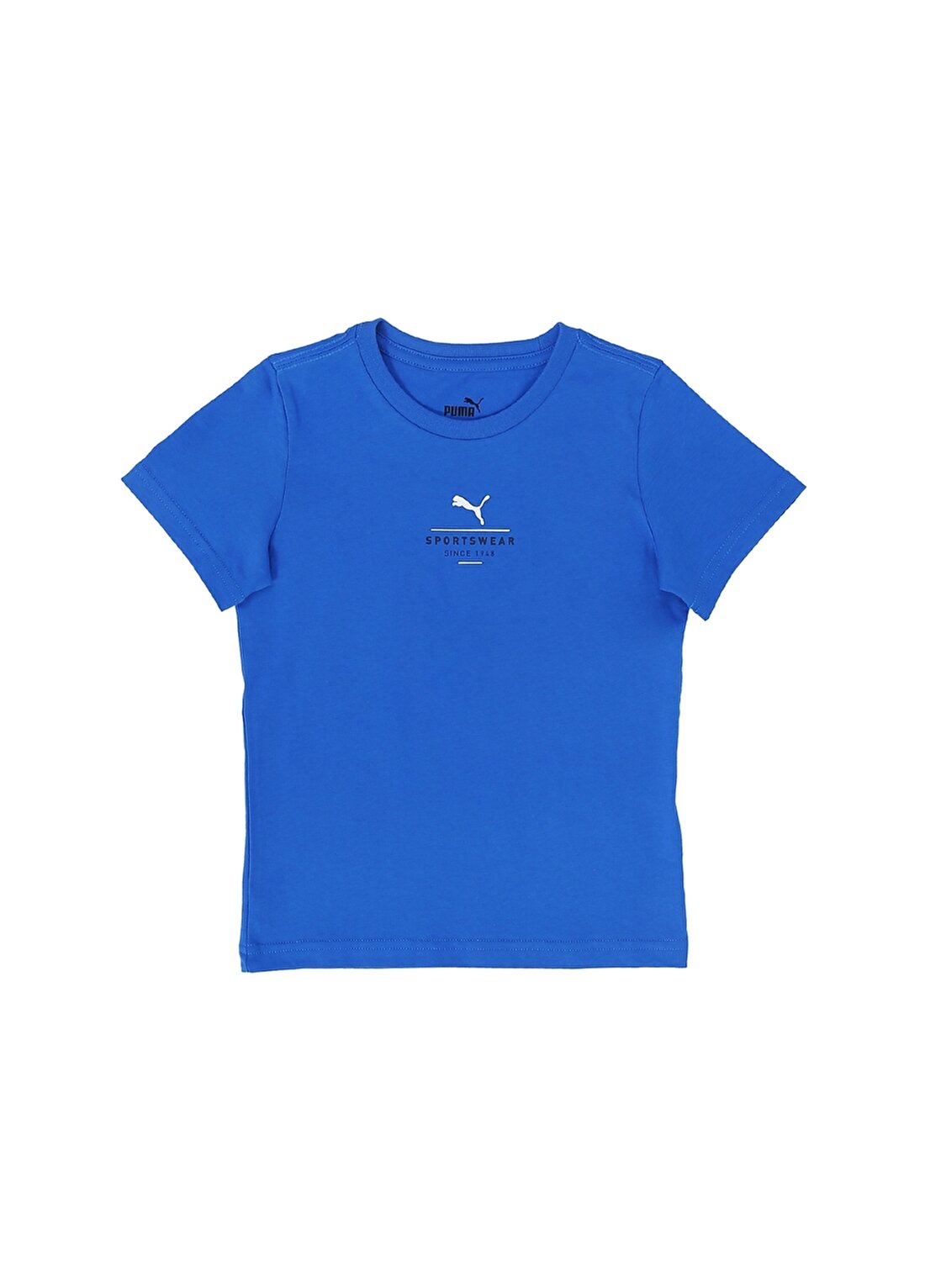 Puma 67393103 Boy''s Graphic Tee Bisiklet Yaka Standart Kalıp Baskılı Mavi Erkek Çocuk T-Shirt