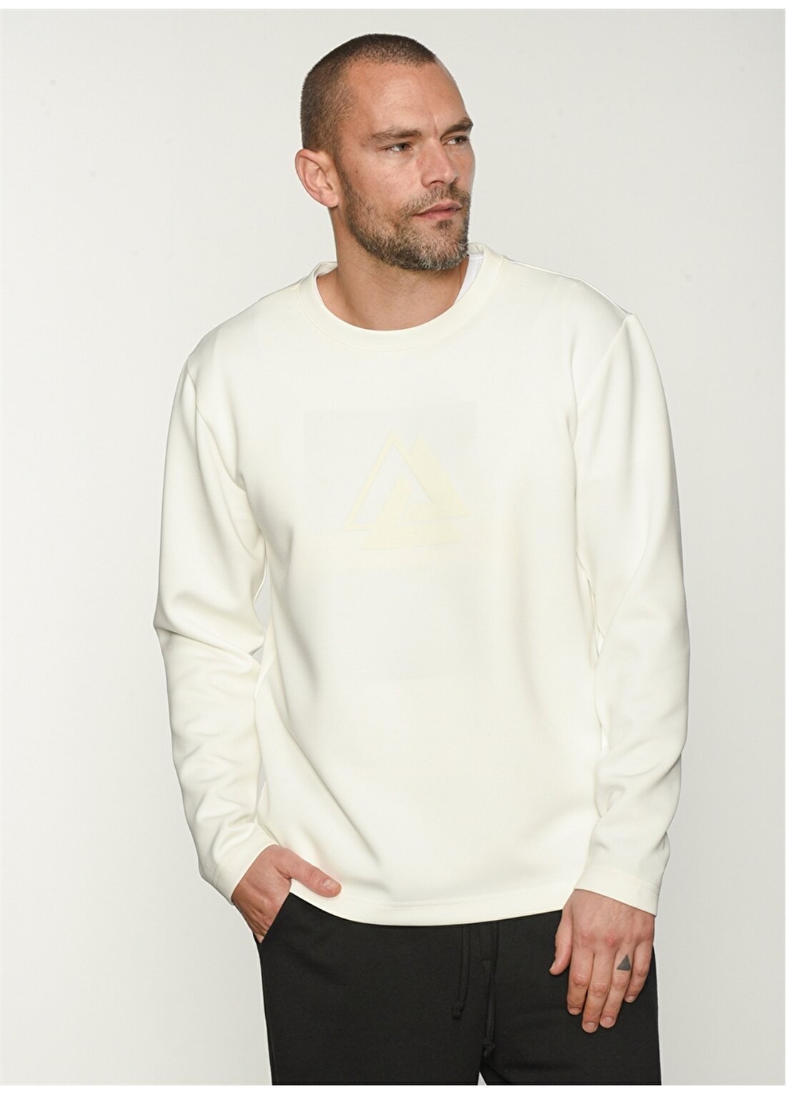 People By Fabrika PFEAW21SW0060 Beyaz Erkek Sweatshirt