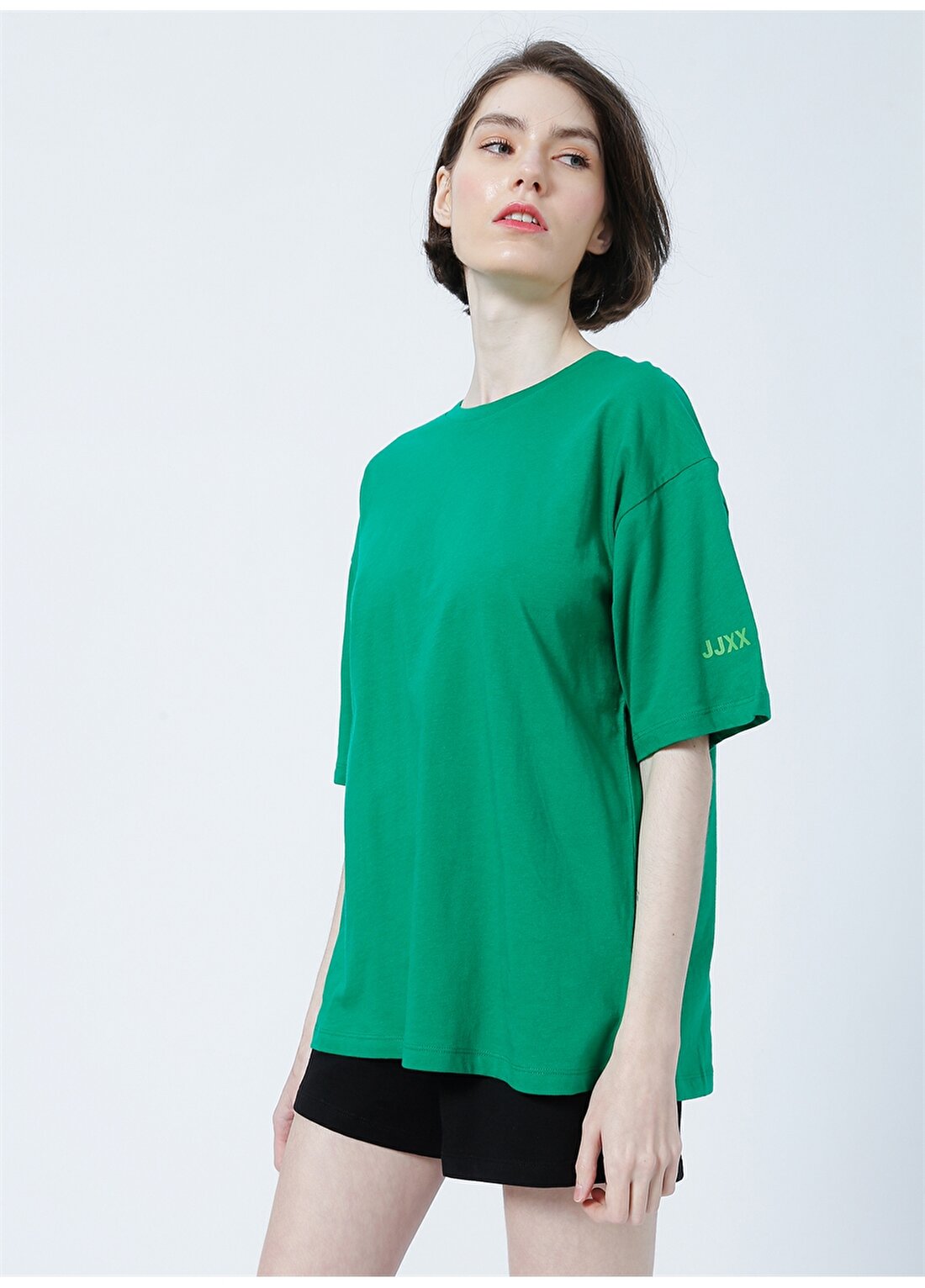 JJXX Jxandrea Ss Loose Print Tee By Yuvarlak Yaka Rahat Kalıp Baskılı Yeşil Kadın T-Shirt