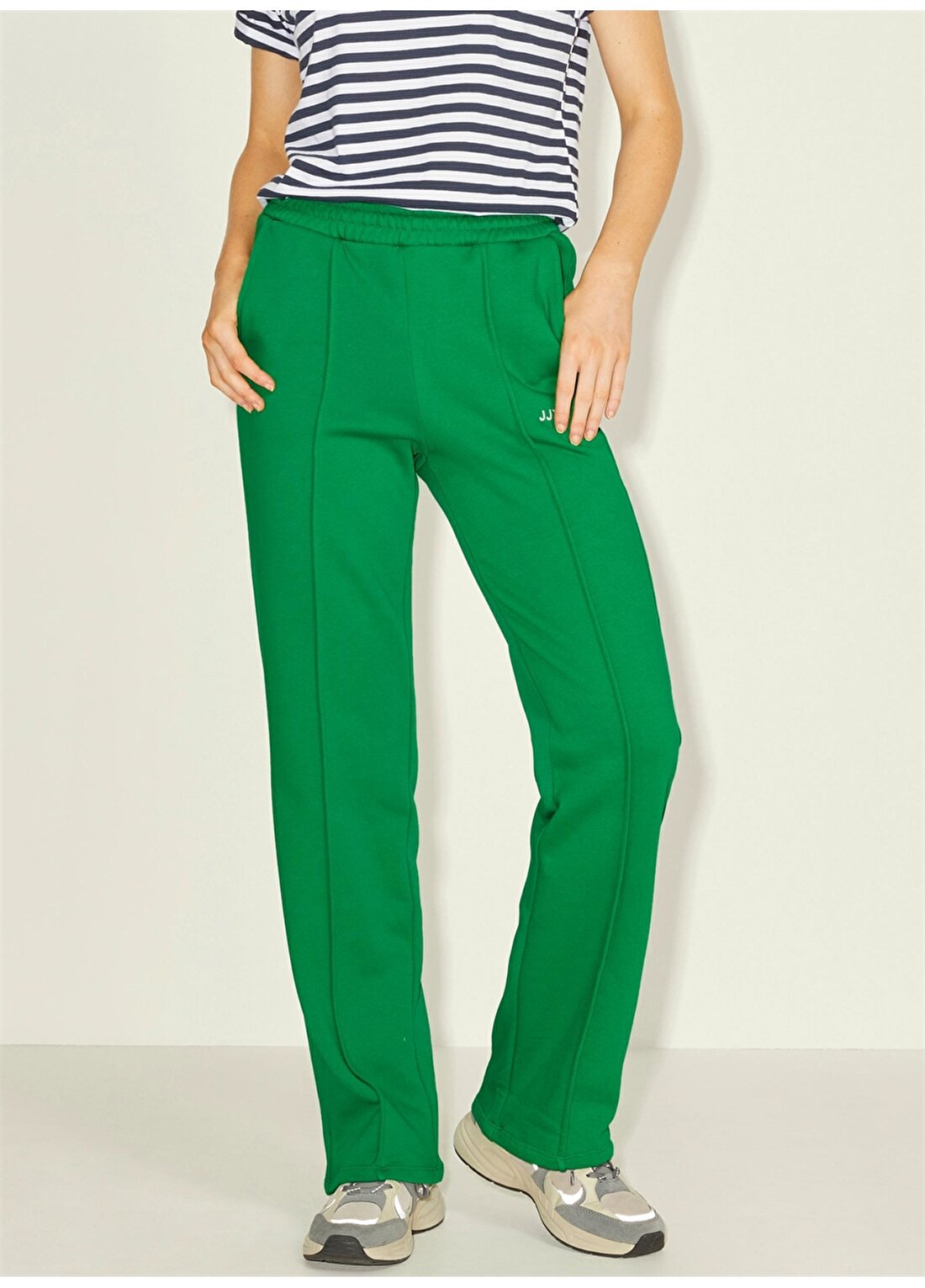 JJXX Jxcamilla Mw Regular Time Pants By Normal Bel Düz Yeşil Kadın Pantolon