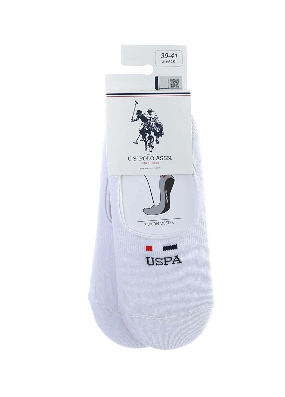 U.S. Polo Assn. Erkek 2'Li Beyaz Çorap