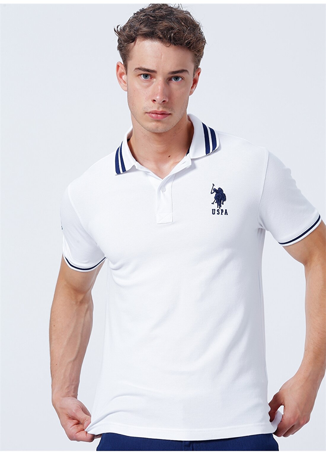 U.S. Polo Assn. Polo Yaka Beyaz Erkek Polo T-Shirt GSD01IY022