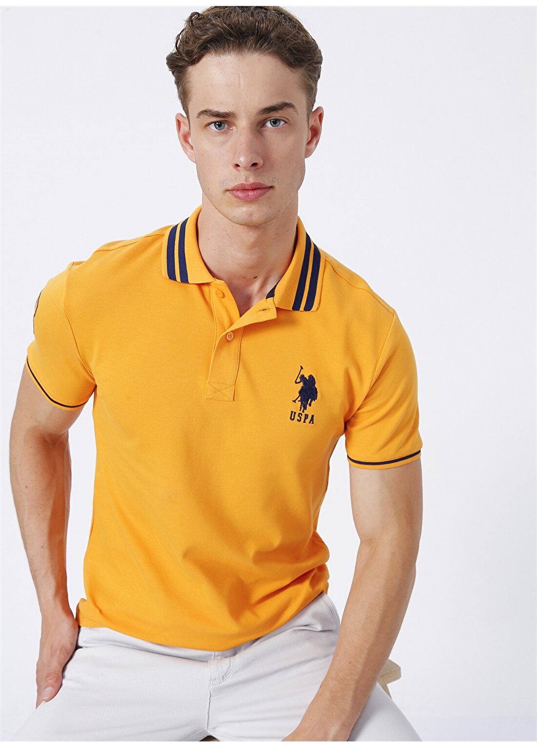 U.S. Polo Assn. Polo Yaka Sarı Erkek Polo T-Shirt GSD01IY022