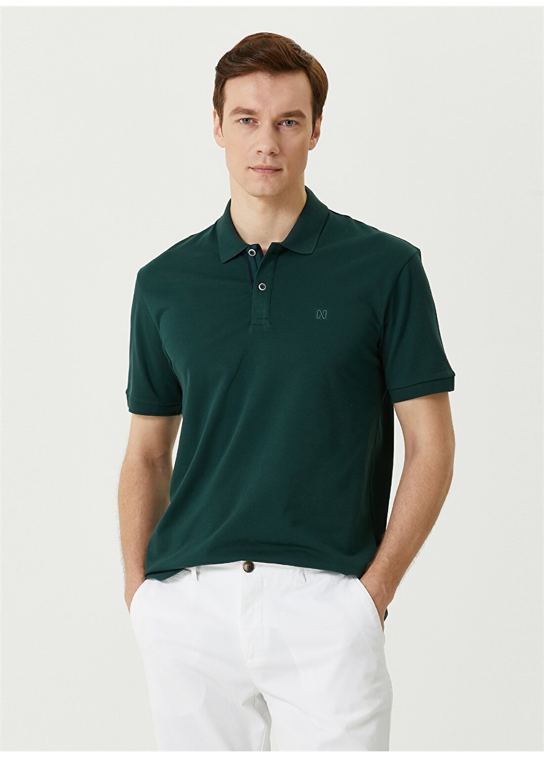 Network Polo Yaka Düz Yeşil Erkek Polo T-Shirt 1082065