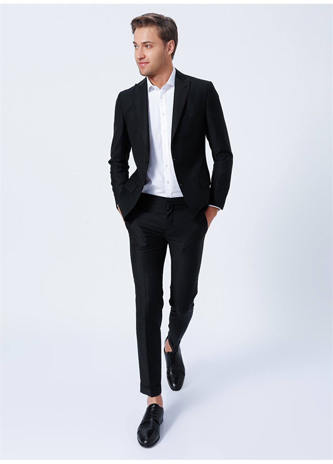 Network Normal Bel Slim Fit Siyah Erkek Takım Elbise 1083101