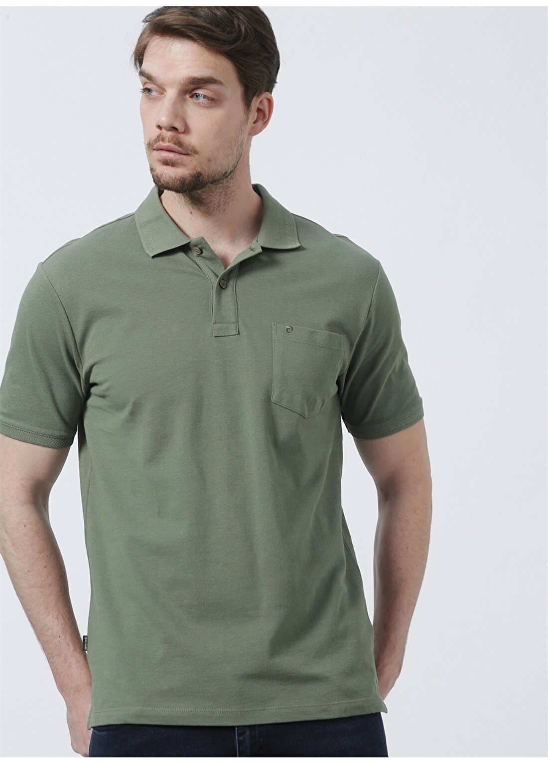 Pierre Cardin Polo Yaka Düz Yeşil Erkek Polo T-Shirt EARTH-R