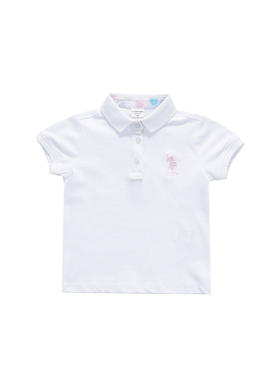 U.S. Polo Assn. Düz Beyaz Bebek Polo T-Shirt TP01-IY022-B