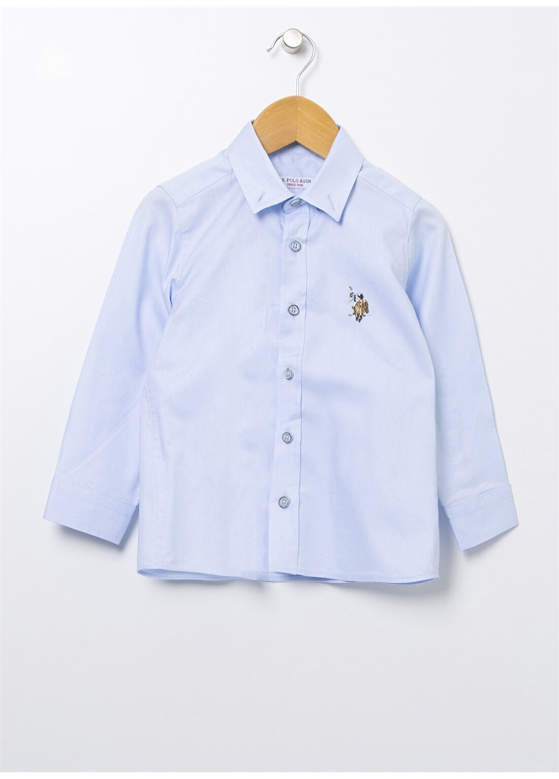 U.S. Polo Assn. Normal Kalıp Düz Mavi Erkek Çocuk Gömlek