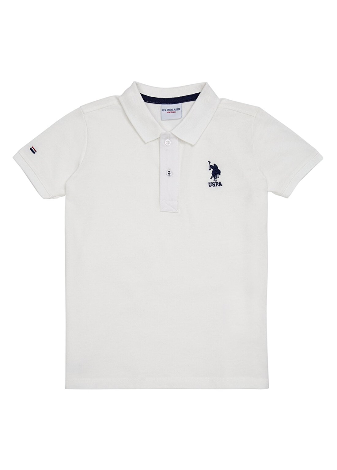 U.S. Polo Assn. Düz Beyaz Erkek Çocuk Polo T-Shirt TP01IY022 -KIDS