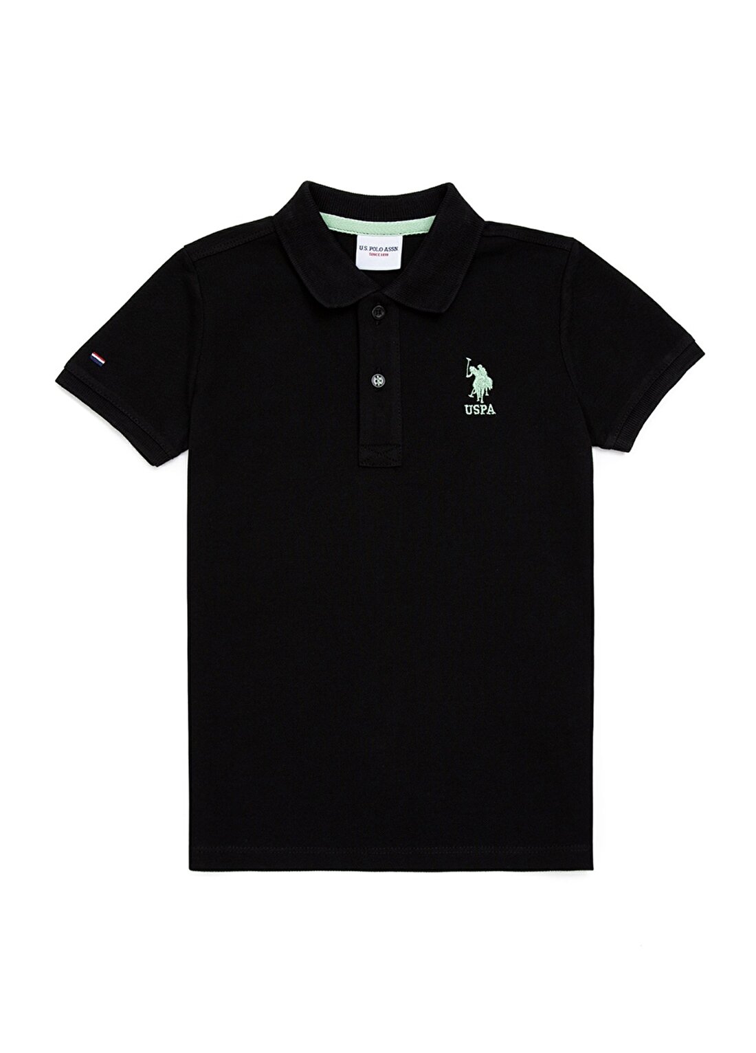 U.S. Polo Assn. Düz Siyah Erkek Çocuk Polo T-Shirt TP01IY022 -KIDS