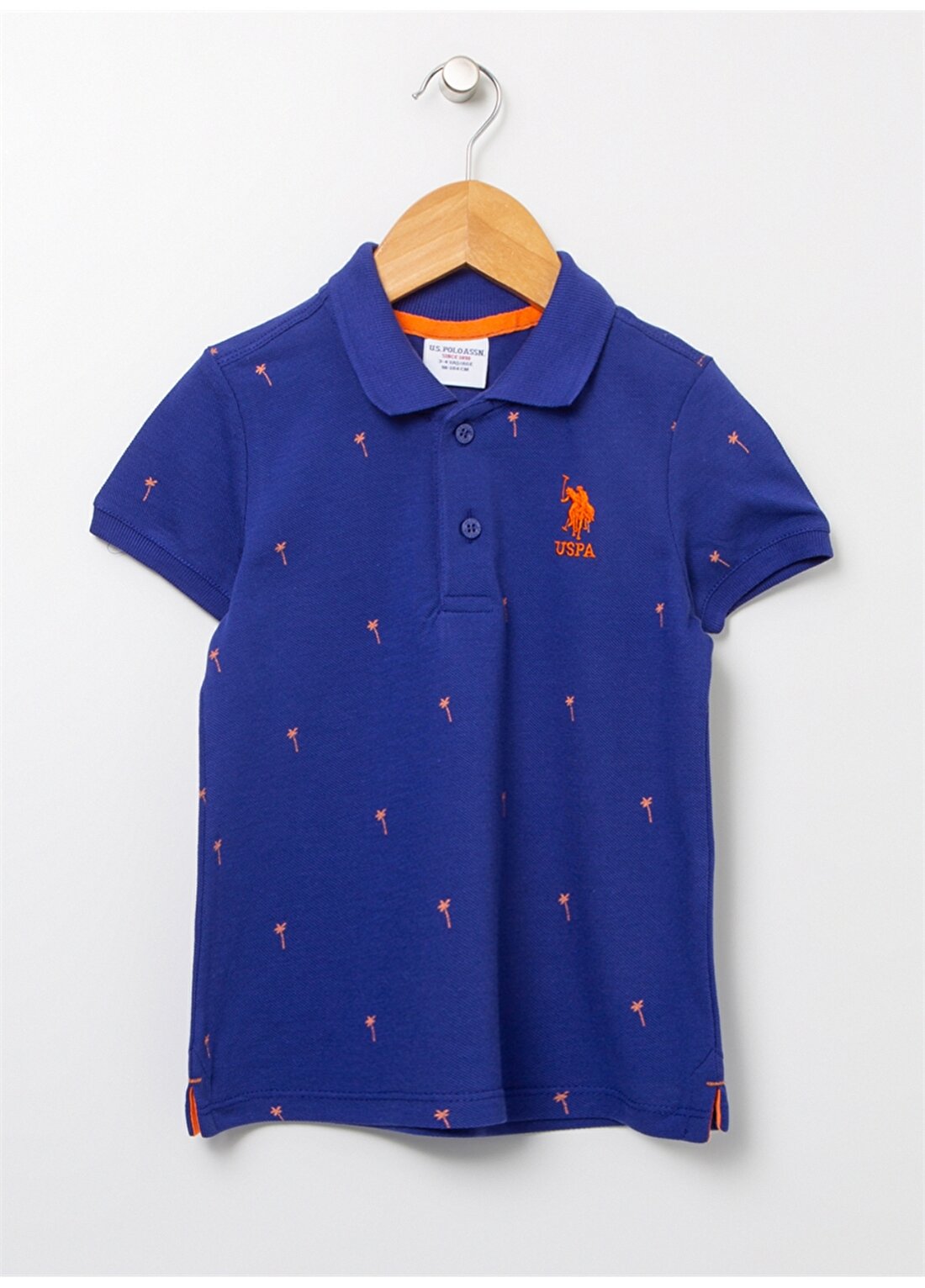 U.S. Polo Assn. Desenli Mavi Erkek Çocuk Polo T-Shirt RIBEKIDS