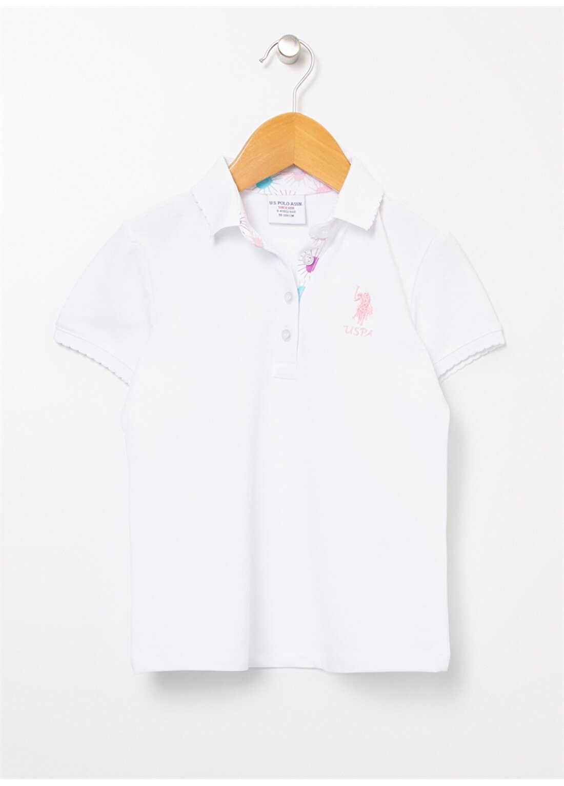 U.S. Polo Assn. Düz Beyaz Kız Çocuk Polo T-Shirt TP01-IY022