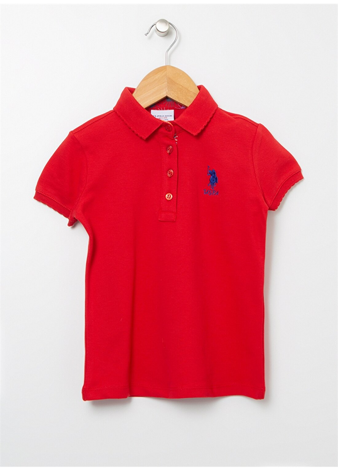 U.S. Polo Assn. Düz Kırmızı Kız Çocuk Polo T-Shirt TP01-IY022